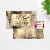 Groene roze Waterverf en goudbruistekaart Visitekaartje (Bureau)