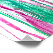 Groene roze Waterverf Kunstminimalistische toilets Poster (Hoek)