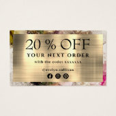 Groene roze waterverf visitekaartje (Achterkant)