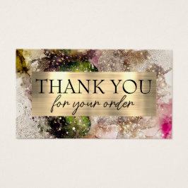 Groene roze waterverf visitekaartje