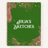 Groene Roze Wervel Gepersonaliseerd Boek voor Sche (Voorkant)