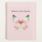 Groene Roze Witte Mint Vlinder Planner (Voorkant)