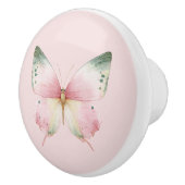 Groene Roze Witte Munt Vlinder Keramische Knop (Rechts)