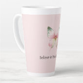 Groene Roze Witte Munt Vlinder Latte Mok (Linkerhoek)