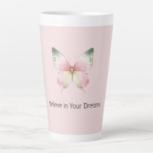 Groene Roze Witte Munt Vlinder Latte Mok