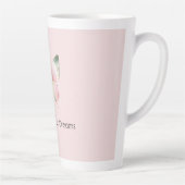 Groene Roze Witte Munt Vlinder Latte Mok (Rechts)