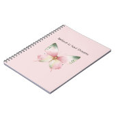 Groene Roze Witte Munt Vlinder Notitieboek (Linkerzijde)