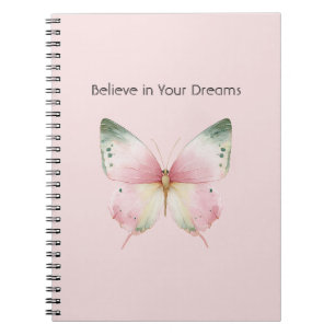 Groene Roze Witte Munt Vlinder Notitieboek