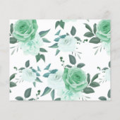 Groene rozen advies voor koppel bruidsfeest kaart (Achterkant)