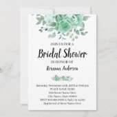 Groene Rozen Bruidsfeest Landelijke Stijl  Kaart (Voorkant)