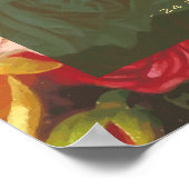 Groene  rozen bruiloft welkomstscript poster (Hoek)