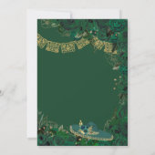 Groene Rozen Elegant Emerald Charro Quinceanera Kaart (Achterkant)