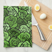 groene rozen Handdoek (Quarter Fold)