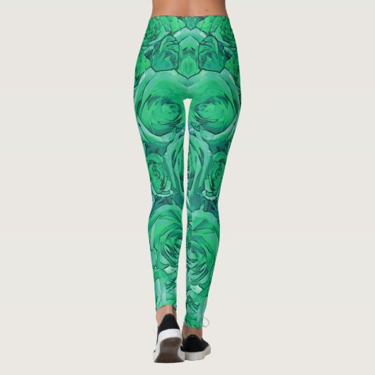 Groene Rozen Leggings (Achterkant)