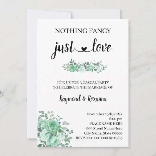 Groene Rozen  Niets ingewikkelds, gewoon liefde vl Kaart (Voorkant)