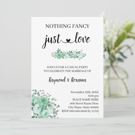 Groene Rozen  Niets ingewikkelds, gewoon liefdesvl Kaart (Staand voorkant)