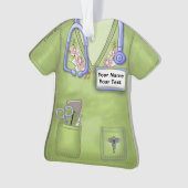groene Rozen Nurse medische scrubs ornament, Ornament (voorkant)