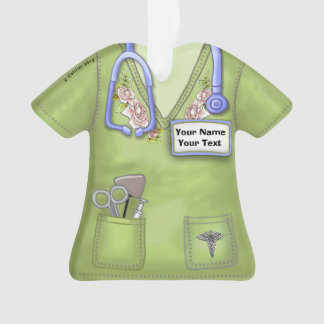 groene Rozen Nurse medische scrubs ornament, Ornament