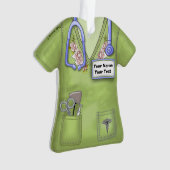 groene Rozen Nurse medische scrubs ornament, Ornament (voorkant)
