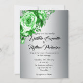 Groene Rozen op het Zilverhuwelijk Kaart (Voorkant)