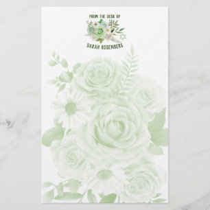 Groene Rozen voor 5,5 x 8,5-inch papier