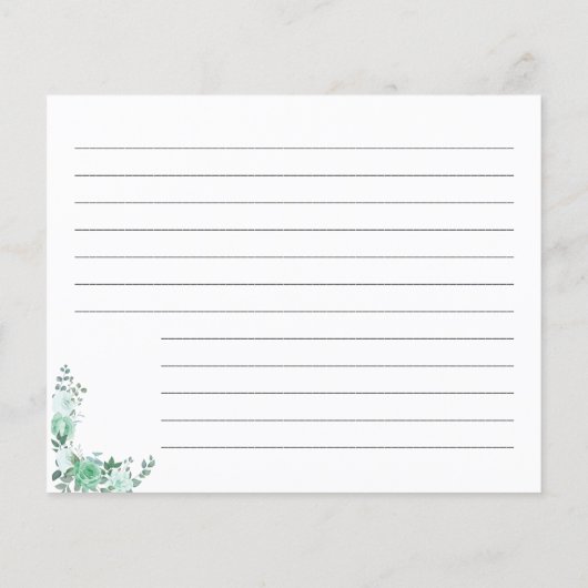 Groene Rozen Vrijgezellenfeest Kaart ontvangen (Achterkant)