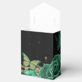  Groene Rozen Zwart Goud Kant Quinceañera Bedankdoosjes (Geopend)