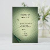 Groene RSVP-kaart weergeven met menu (Staand voorkant)