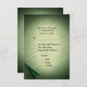 Groene RSVP-kaart weergeven met menu (Voorkant / Achterkant)