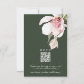 Groene RSVP Online QR Code Wedding Website Kaart (Voorkant)