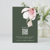Groene RSVP Online QR Code Wedding Website Kaart (Staand voorkant)