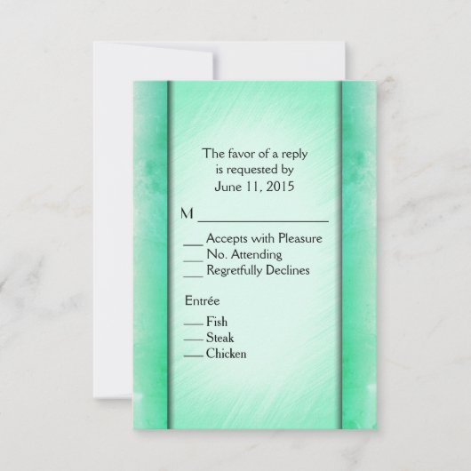 Groene RSVP van de Klasse van de legant met Menu (Voorkant)