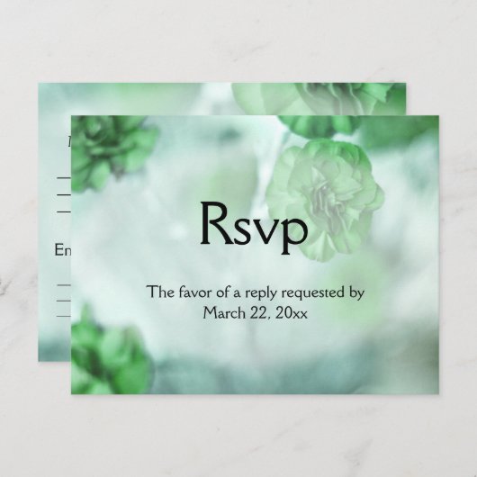 Groene RSVP w Entree Choices Uitnodiging Briefkaart (Voorkant / Achterkant)