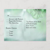 Groene RSVP w Entree Choices Uitnodiging Briefkaart (Achterkant)