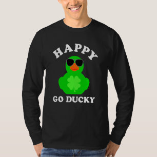 Groene Rubber Eend Zonnebril Happy Go Ducky St Pat T-shirt