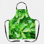 Groene rubberen boombladeren, volledig afgedrukt S Schort (Voorkant)