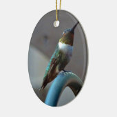 Groene Ruby kleine Hummingbird Keramisch Ornament (Links)