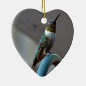 Groene Ruby kleine Hummingbird Keramisch Ornament (Rechts)