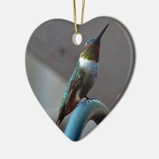 Groene Ruby kleine Hummingbird Keramisch Ornament (Links)
