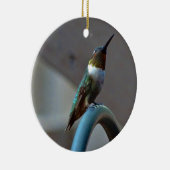 Groene Ruby kleine Hummingbird Keramisch Ornament (Rechts)