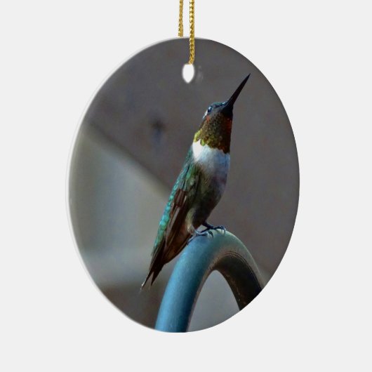 Groene Ruby kleine Hummingbird Keramisch Ornament (Rechts)