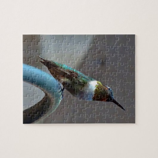 Groene Ruby kleine Hummingbird Legpuzzel (Horizontaal)
