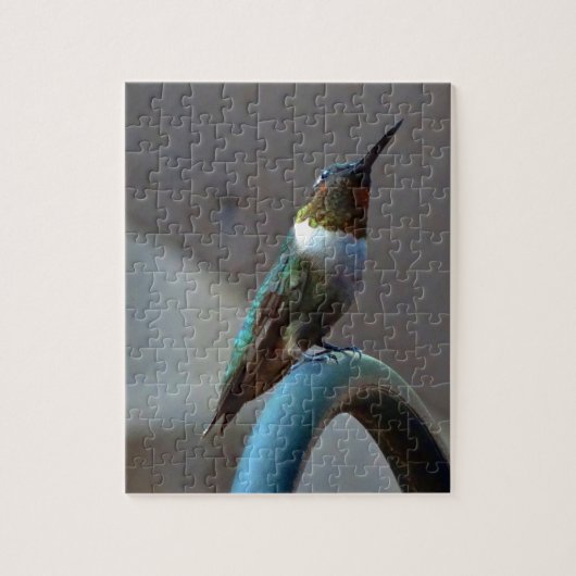 Groene Ruby kleine Hummingbird Legpuzzel (Verticaal)
