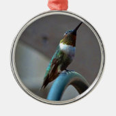 Groene Ruby kleine Hummingbird Metalen Ornament (Voorkant)