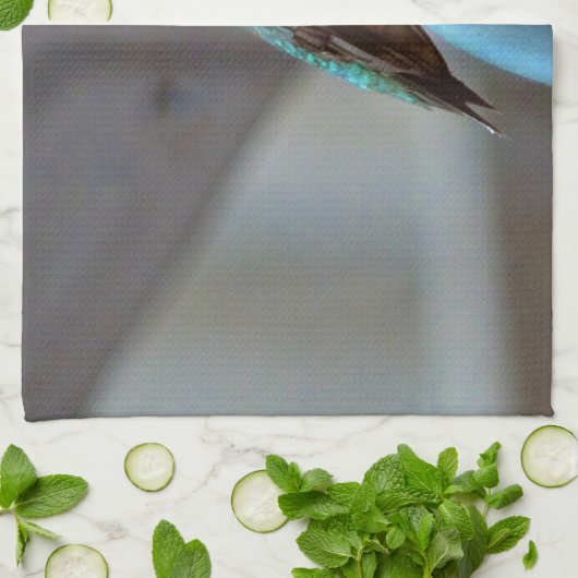 Groene Ruby kleine Hummingbird Theedoek (Gevouwen)