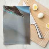 Groene Ruby kleine Hummingbird Theedoek (Quarter Fold)