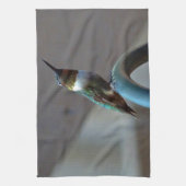 Groene Ruby kleine Hummingbird Theedoek (Verticaal)