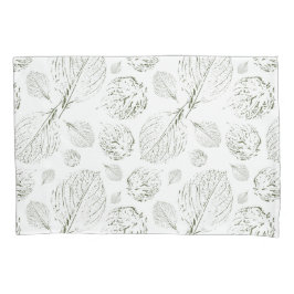 Groene rug plus groene en witte bladeren kussensloop