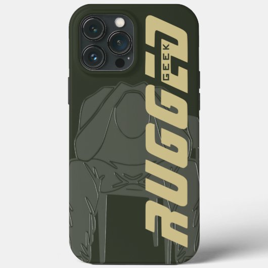 Groene Rugged Geek Man Holding Head | Man voor den Case-Mate iPhone Case (Achterkant)