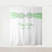 Groene Ruglbon Diamond Infinity Wedding Backdrop Wandkleed (Voorkant)